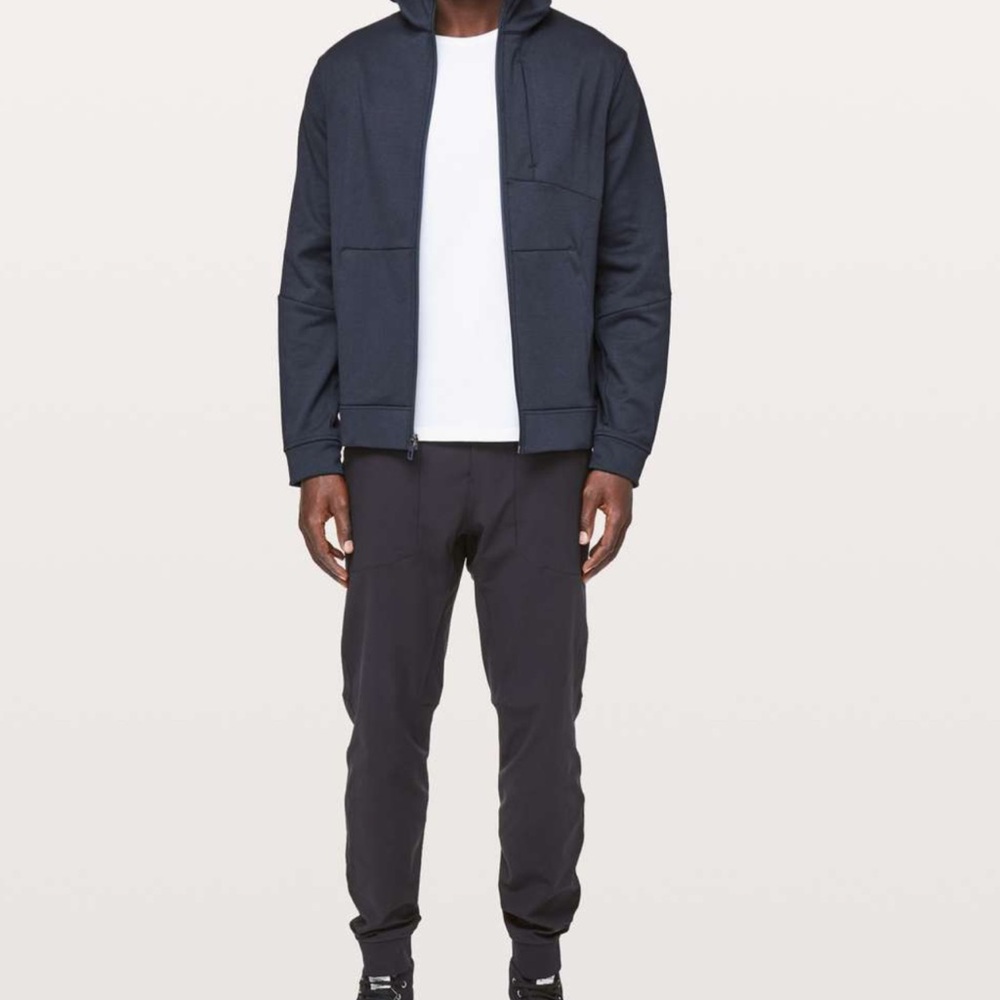 Lululemon Men’s Full-Zip City Sweat Hoodie Heathered Nautical Navy XL